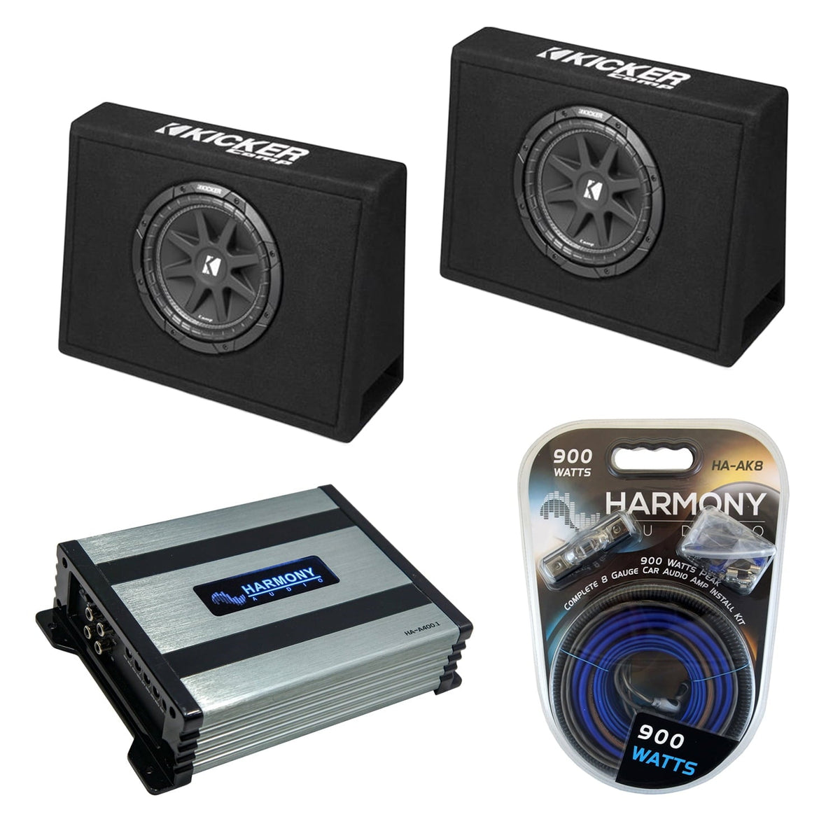 Harmony Master 300 Watts Car Subwoofers with Amplifier & Amp Kit, Black, 10