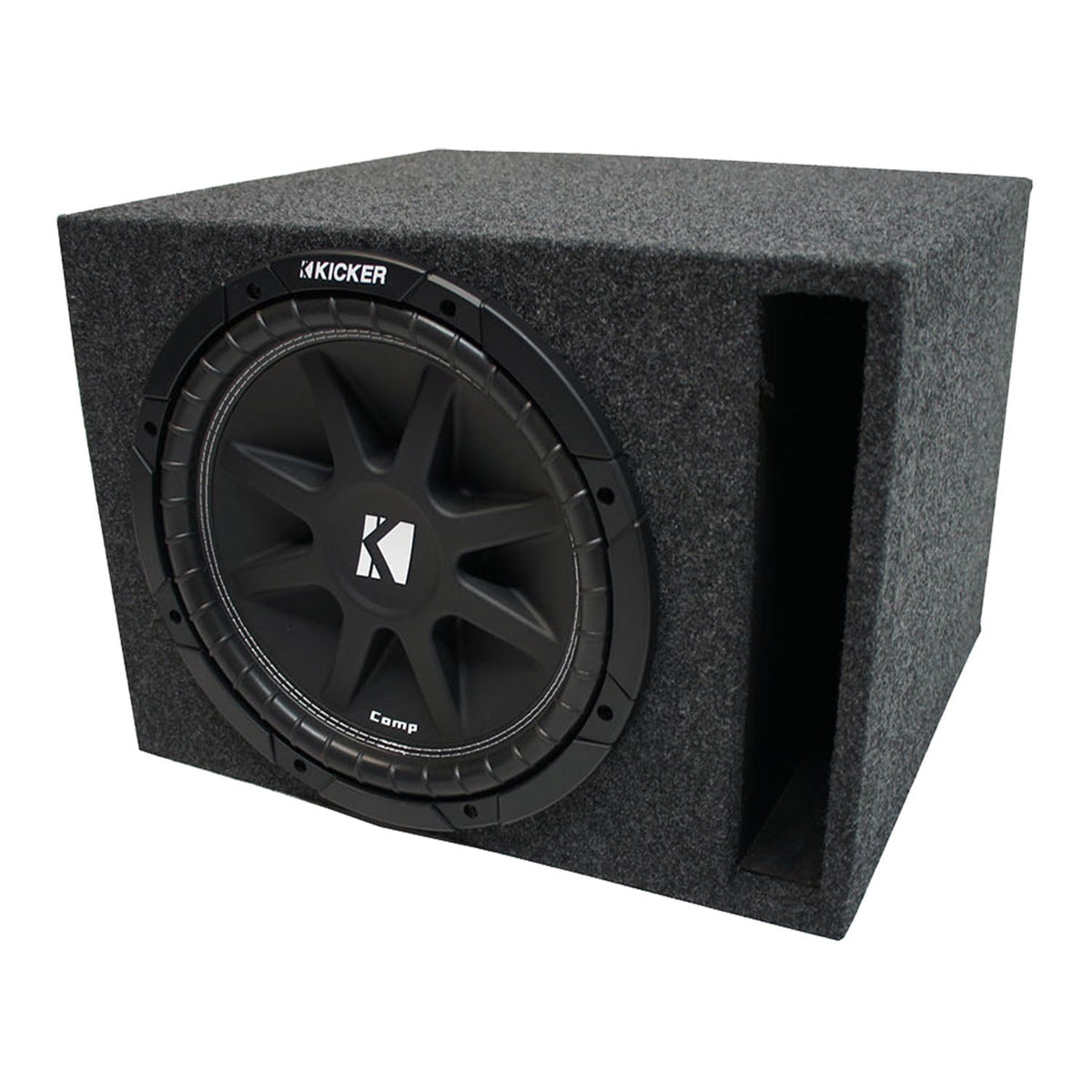 Kicker 43C124 12300W 4-Ohm COMP Car Audio Subwoofer and Single Vented Sub Box