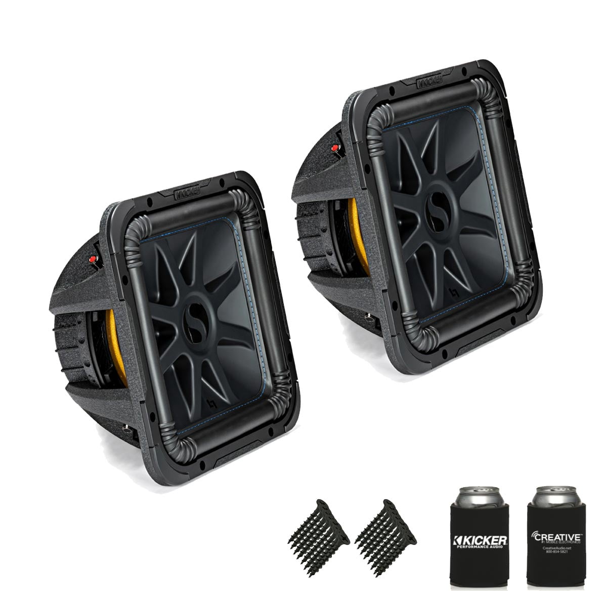 Kicker 44L7S122 Solobaric L7 12Subwoofers Bundle - Dual 2-Ohm Voice Coils for wiring to a 2-ohm monoblock amplifier
