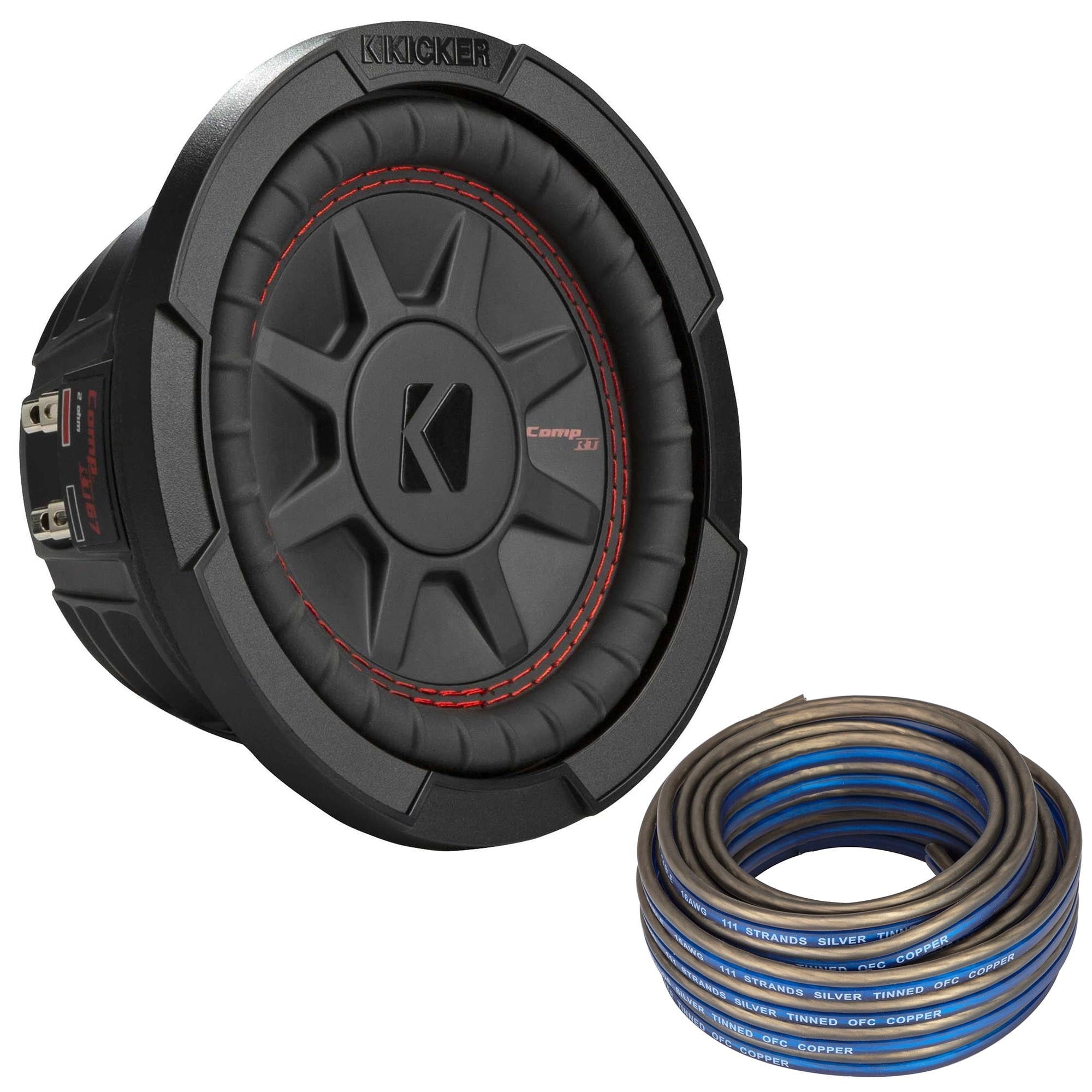 Kicker 48CWRT674 CompRT 6.75Subwoofer, DVC, 4-ohm - Includes Speaker Wire