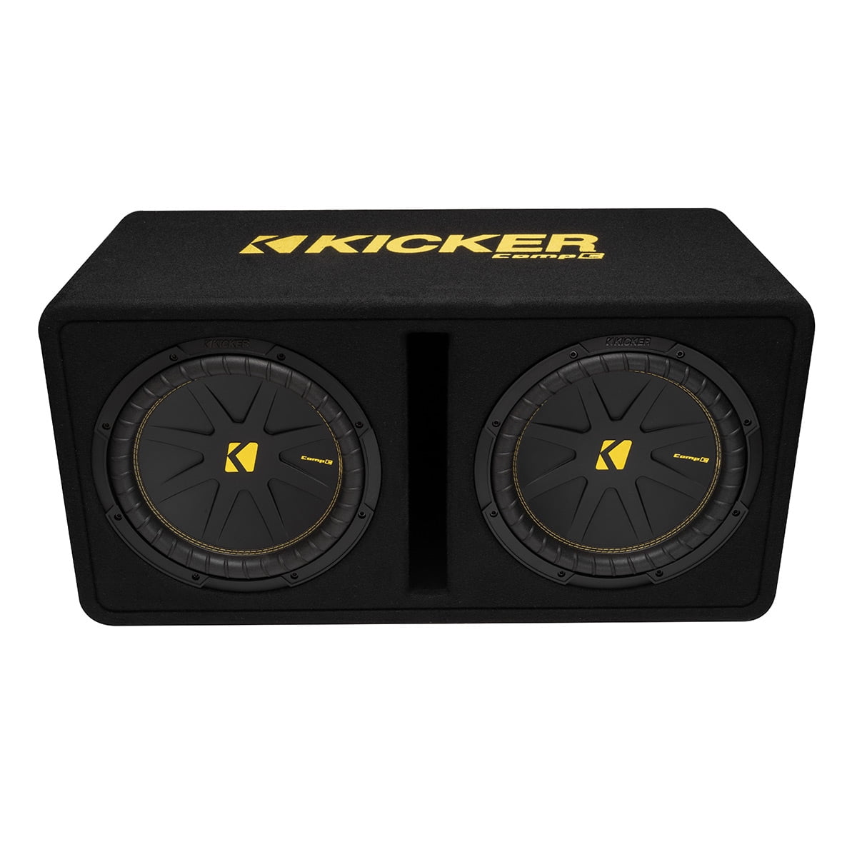 Kicker 50DCWC122 Dual 122-Ohm CompC Subwoofers in Vented Enclosure