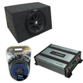 Kicker C12 Single 12Hatchback Sealed Sub Box Enclosure with HA-A400.1 Mono AMP