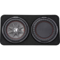 Kicker CompRT 800 Watt Dual 10 Inch Slim 2 Ohm Loaded Sealed Subwoofer Enclosure