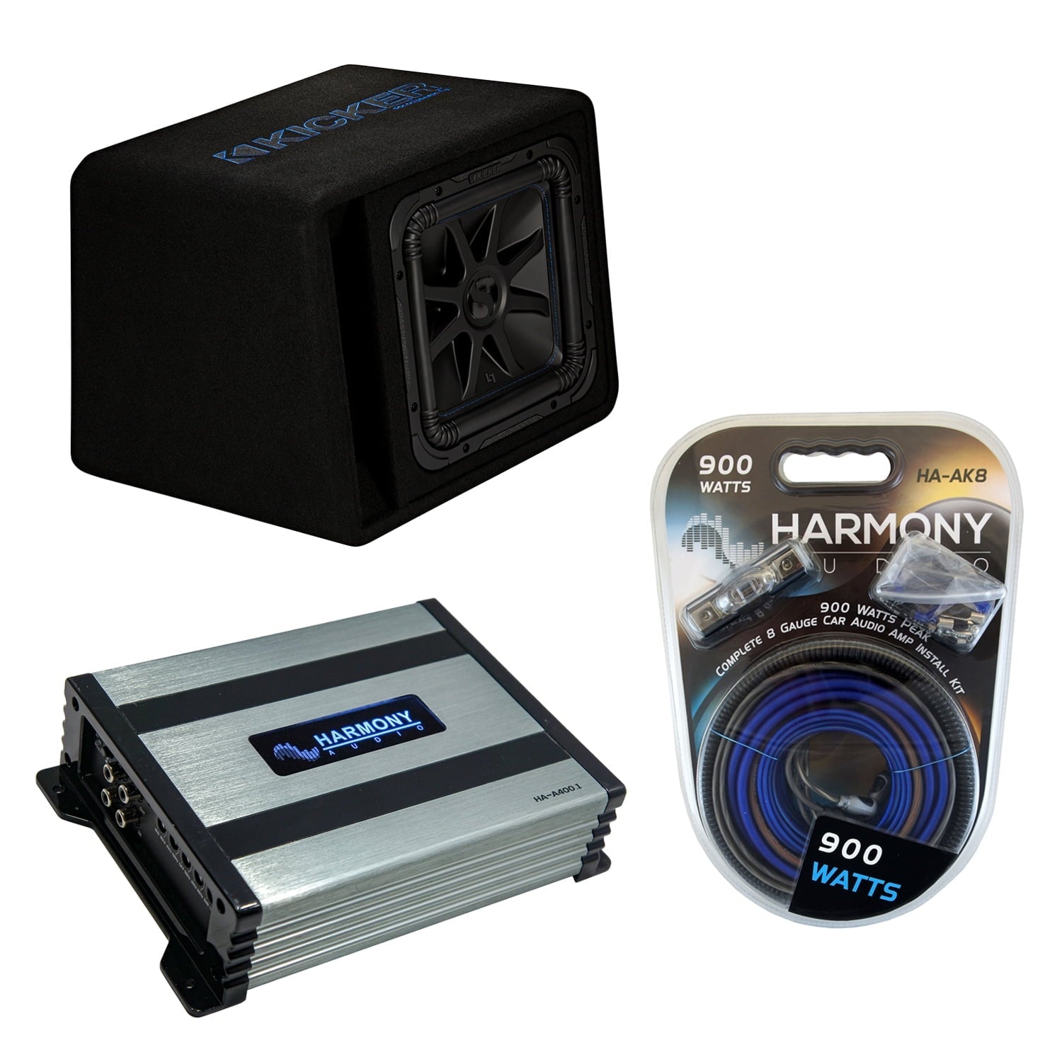 Kicker VL7S12 Car L7 Loaded 12Sub Box Enclosure 44VL7S122 & HA-A400.1