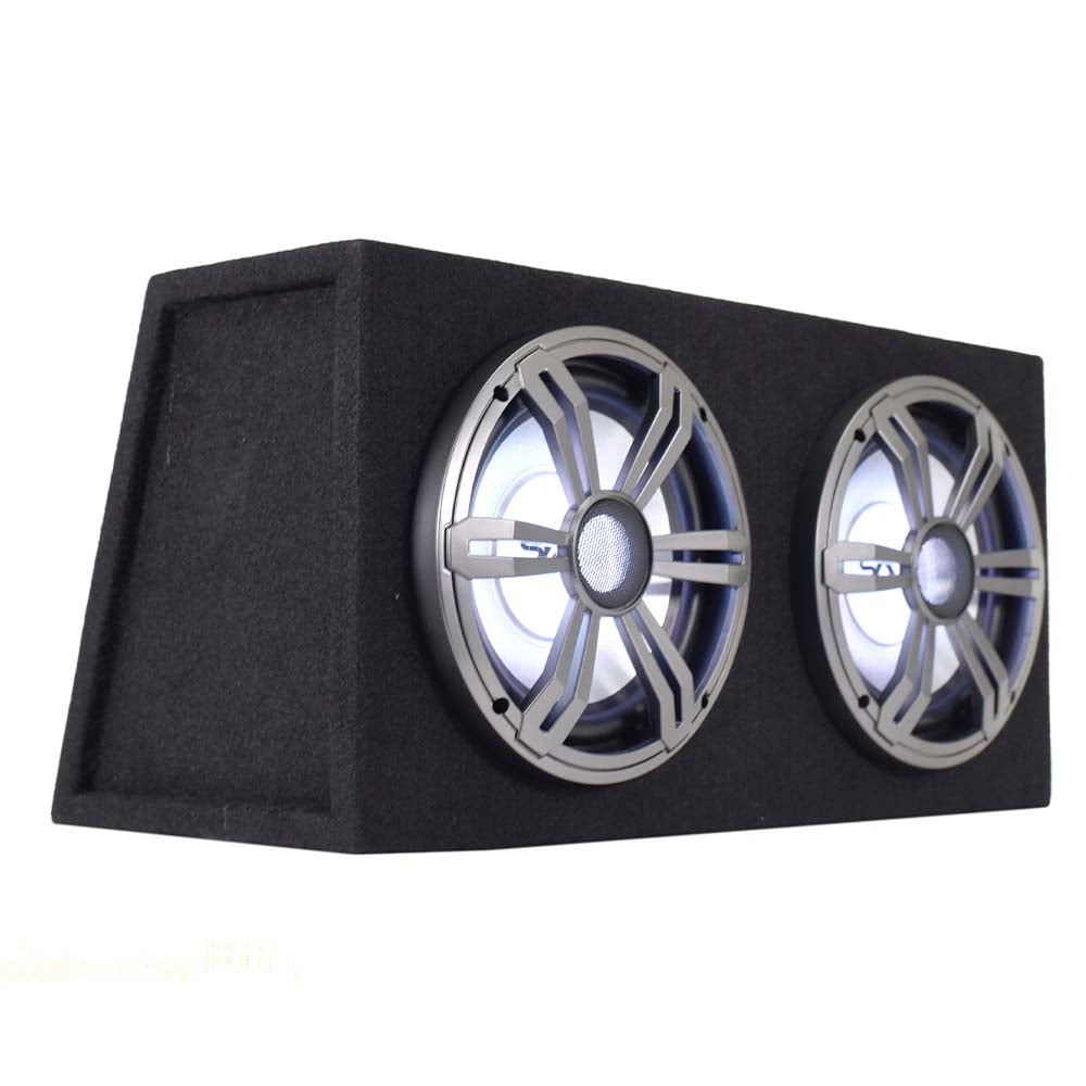 LightRage088 - Dual 8 Inch 800 Watt Car Audio Subwoofer Enclosure with RGB Illumination