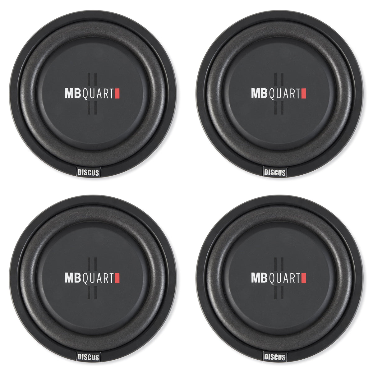 MB Quart DS1-304 1600 Watt 12 Inch Slim Shallow Automotive Subwoofers, 4 Piece
