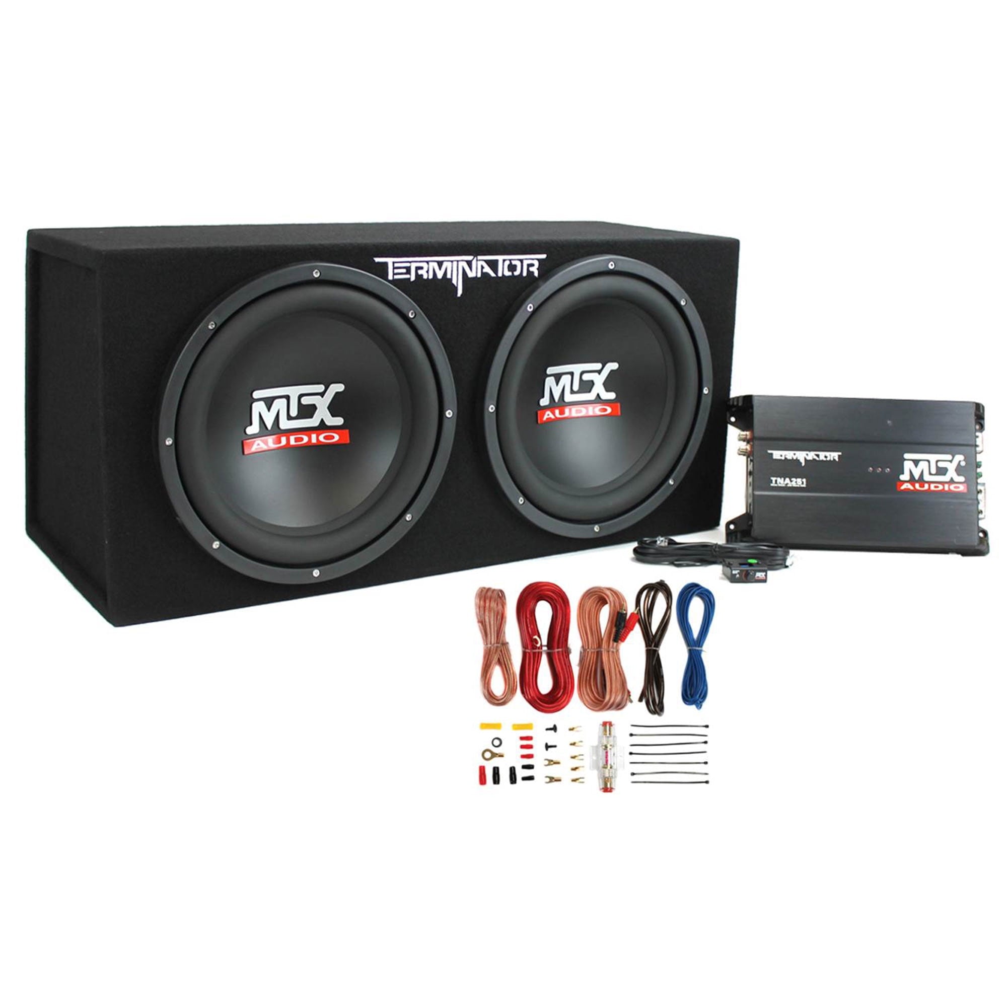 MTX 121200W Dual Loaded Car Subwoofer Audio, Sub Box, Amplifier & Amp Kit