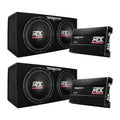MTX 121200W Dual Loaded Car Subwoofer Audio w/ Sub Box + Amplifier (2 Pack)