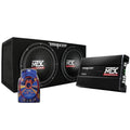 MTX 12Dual Loaded Car Subwoofer w/Sub Box, Amplifier, & QPower Wiring Kit