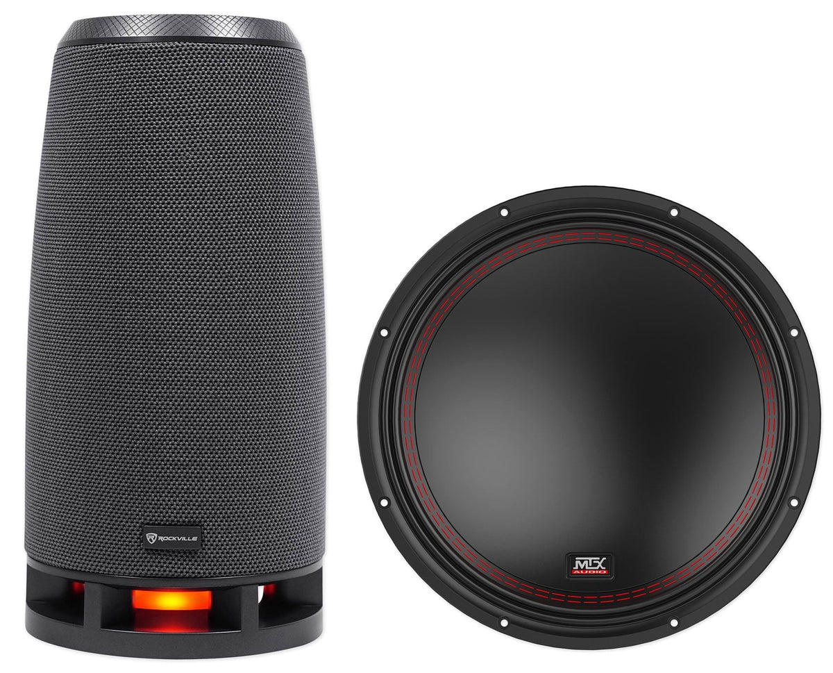 MTX 5512-22 12800 Watt Peak/400 Watt RMS DVC 2-ohm Car Subwoofer Sub+RockShip