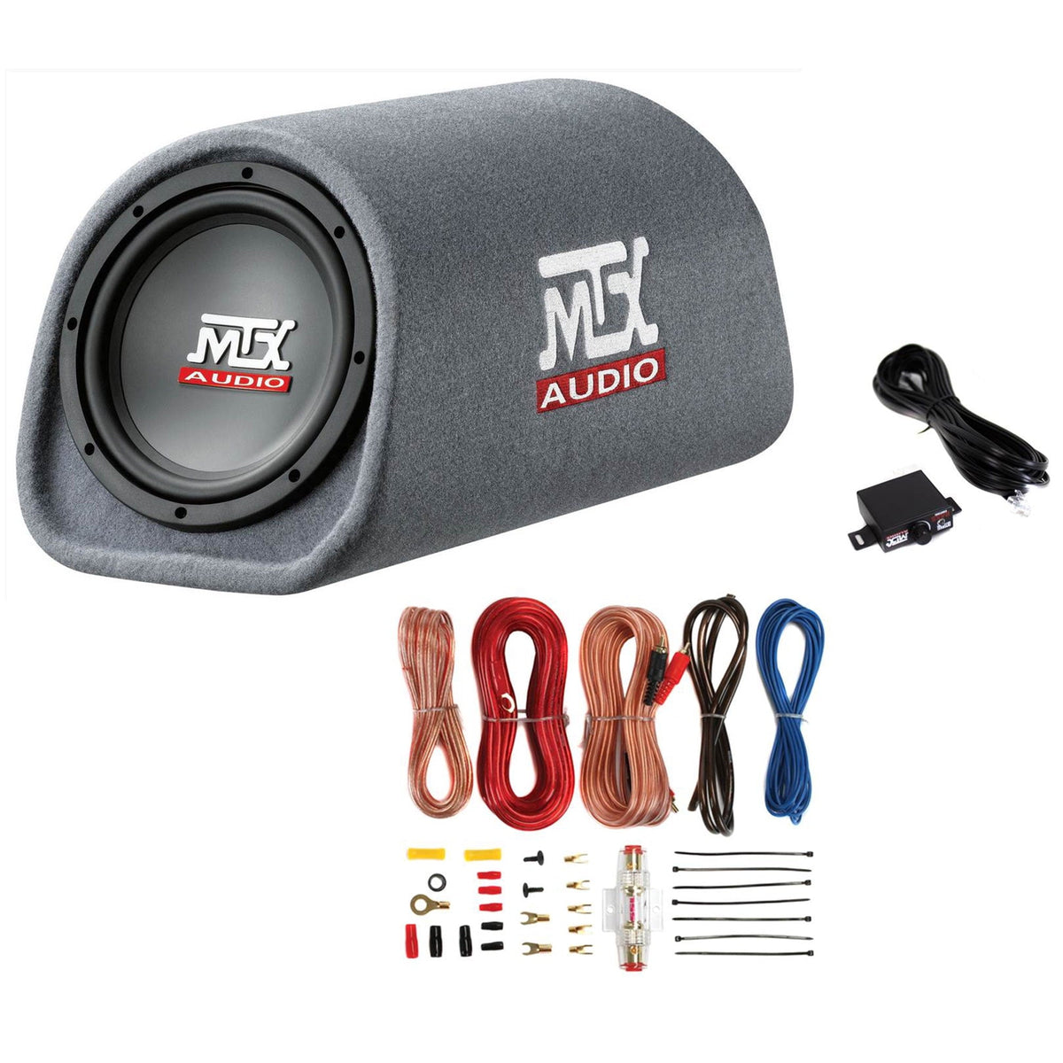 MTX AUDIO RT8PT 8Car Subwoofer & Soundstorm AKS8 8 Gauge Amp Wiring Kit