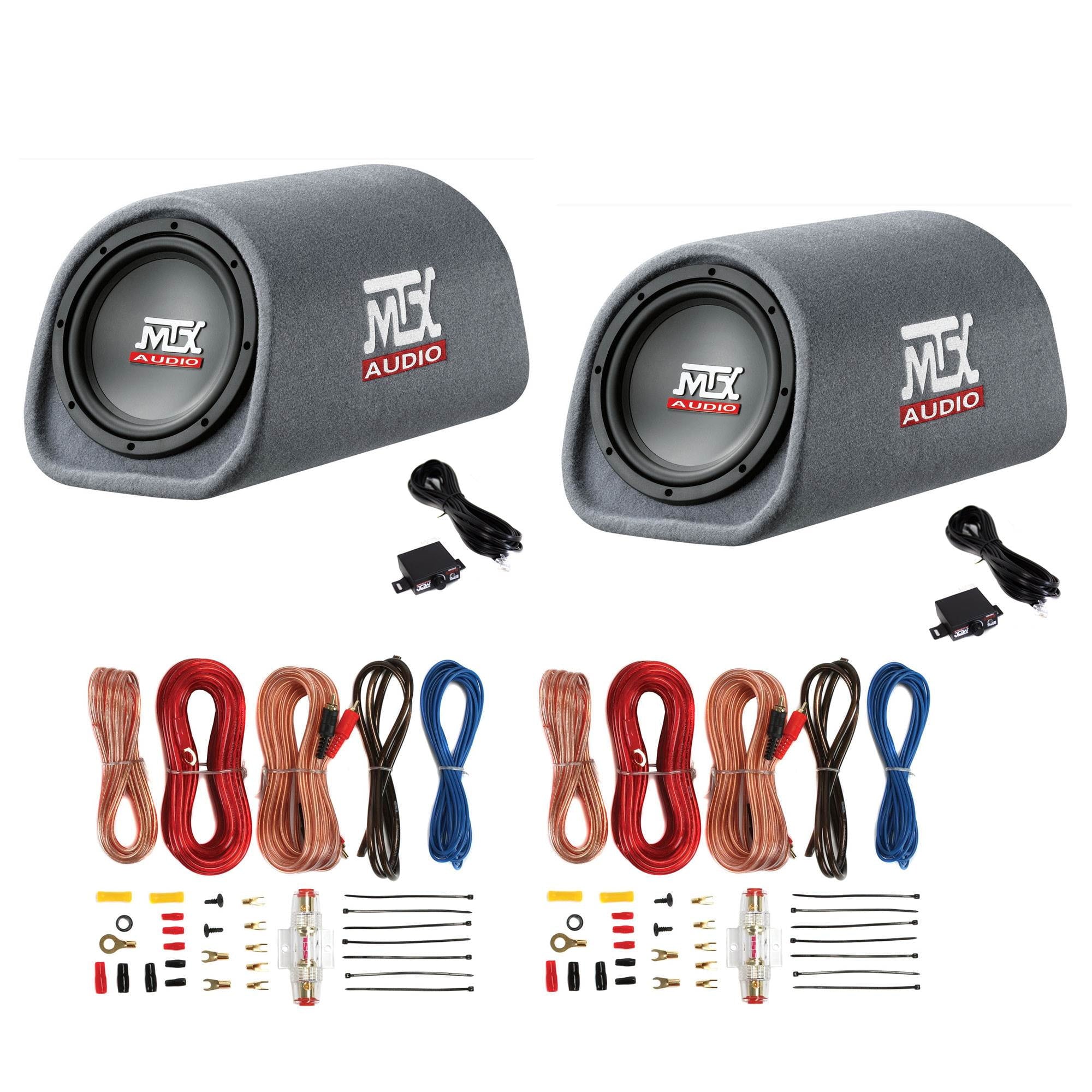 MTX Audio 8 Inch 240W Subwoofer (2 Pack) & Soundstorm Wire Kit (2 Pack)