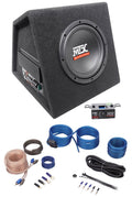 MTX RTP8A 120 Watt RMS Powered Subwoofer with Vented Enclosure and Bass Remote, 8