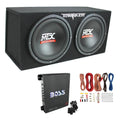 MTX TNE212D 121200W Dual Loaded Car Subwoofer and Boss 1100W Amplifier w/  Kit