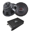 Massive Audio 2x 121200W Subwoofers Dual 4 Ohm TKO124 + Mono Amp Package New