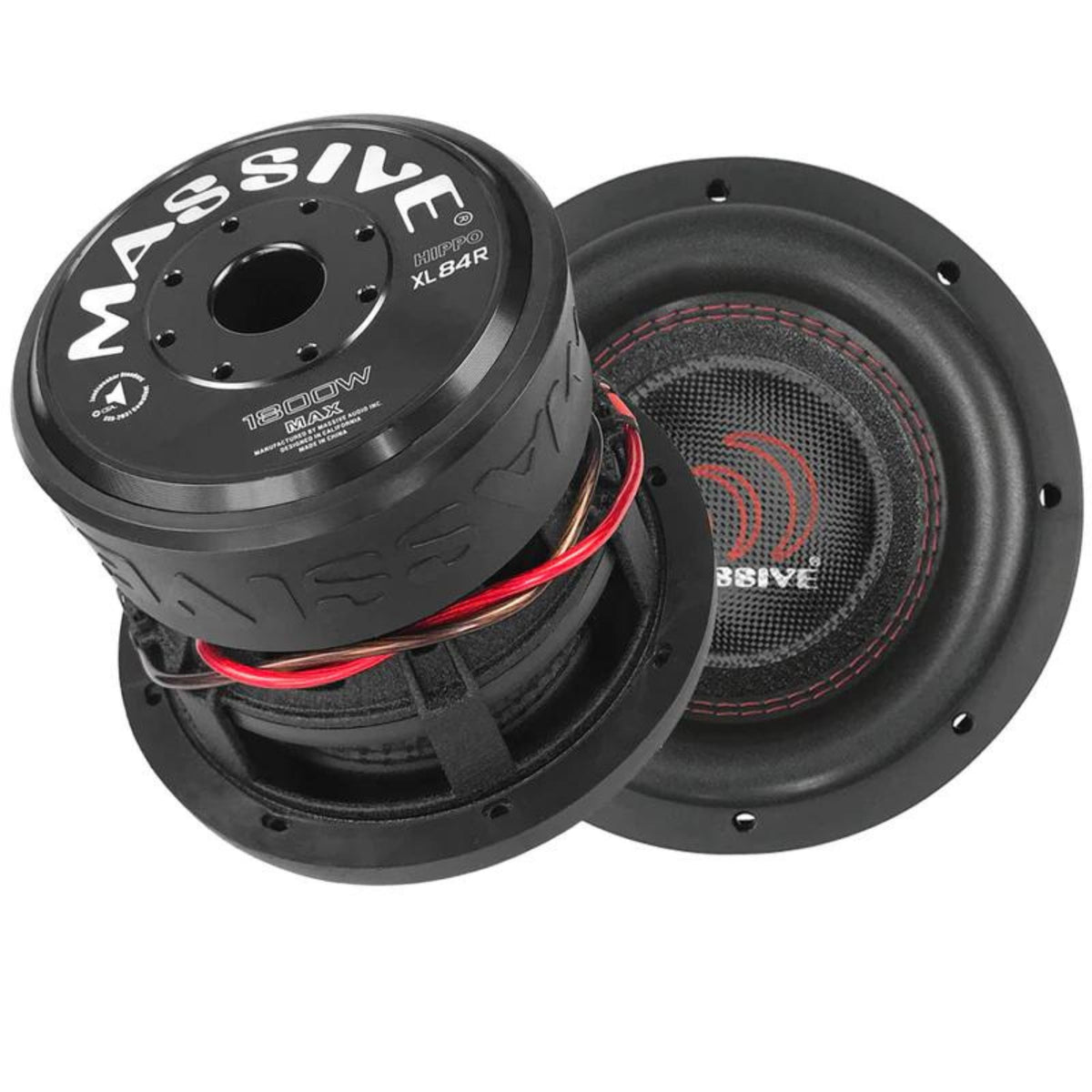 Massive Audio 8 inch Dual Voice Coil 1800 Watt Peak Subwoofer 2 ohm HIPPOXL82RV2