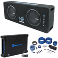 Memphis Audio MBE8D2 700w RMS Dual 8Car Subwoofers+Sub Box+Amplifier+Amp Kit