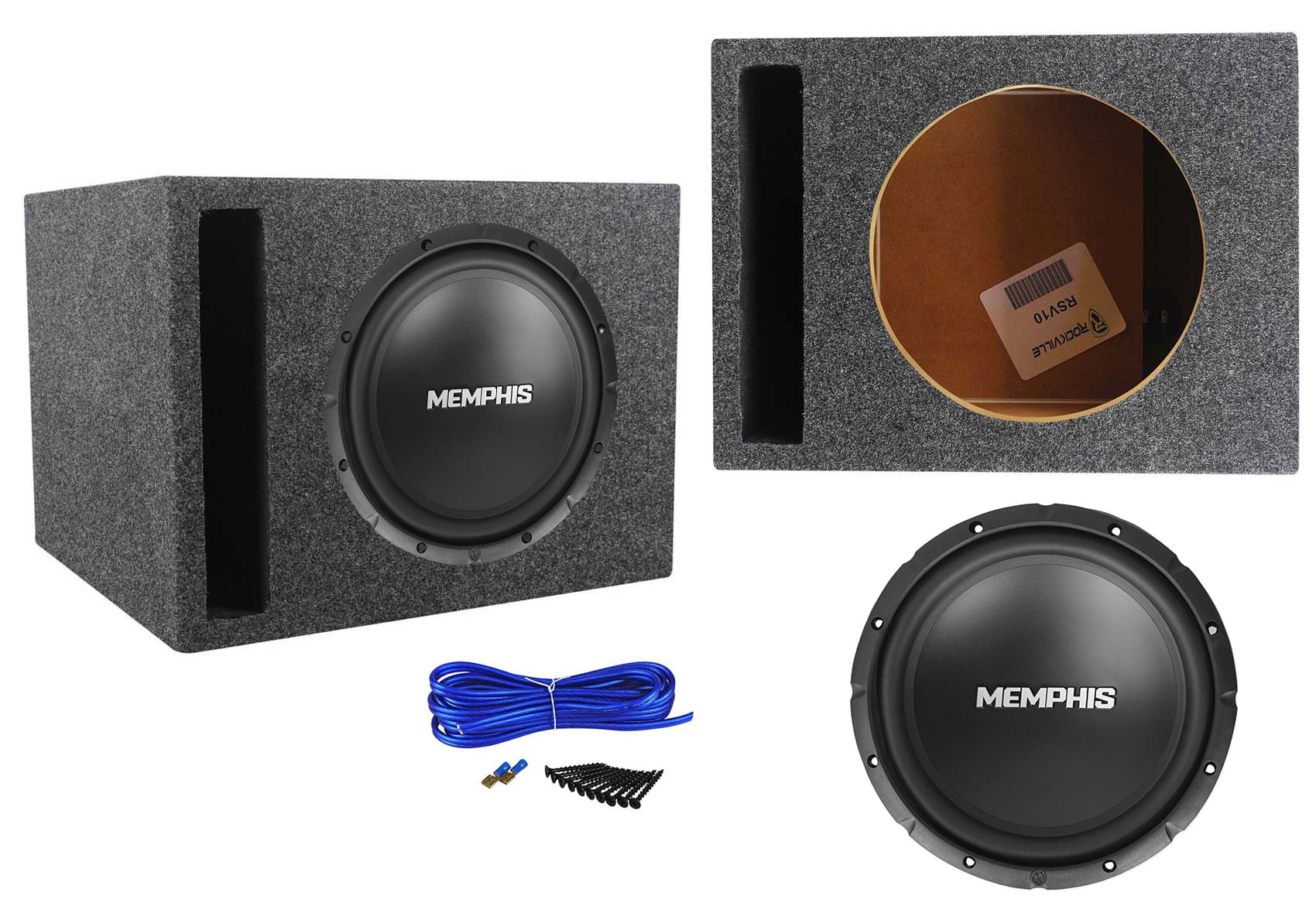 Memphis Audio SRX1040 10400w SRX 4 Ohm Car Subwoofer+Vented Sub Box Enclosure