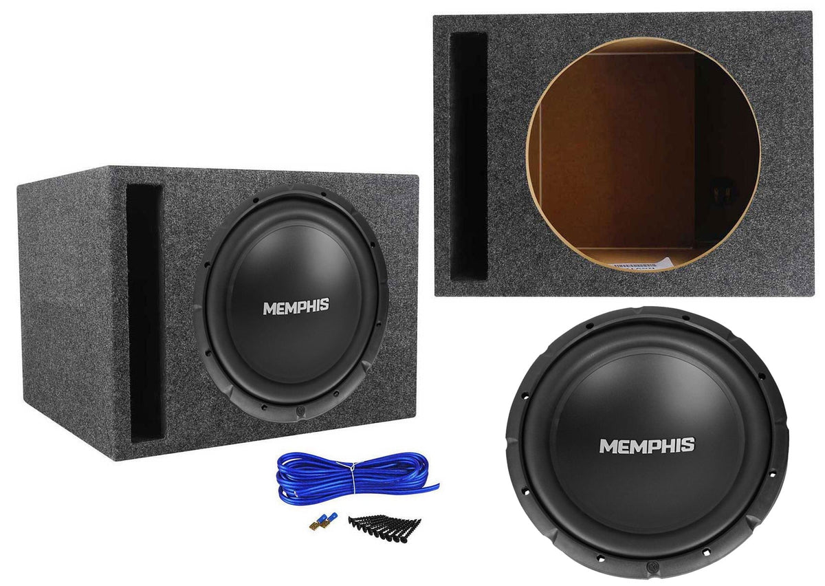 Memphis Audio SRX1244 12500w SRX DVC Car Subwoofer+Vented Sub Box Enclosure