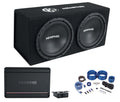 Memphis Audio SRXE212VP Dual 121000w SRX Subwoofer Enclosure+Amplifier+Amp Kit