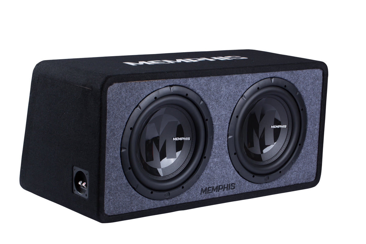 Memphis PRXE12D2 12inch Dual 2 Ohm Load Enclosure with Two-tone Embroidered Carpet