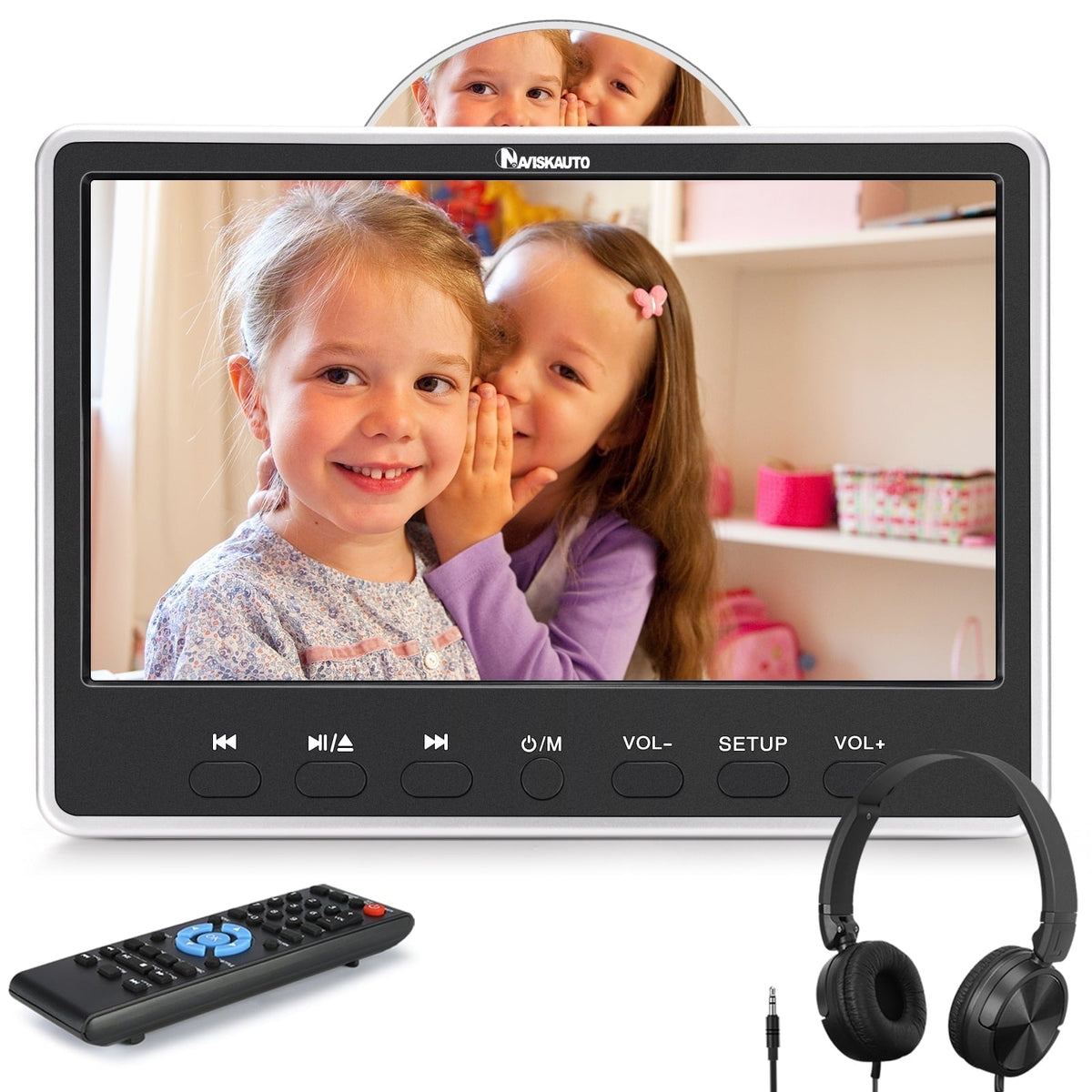 Naviskauto 12Portable DVD Player for Car, Support 1080P/MP4 Video with HDMI, SD Card Reader