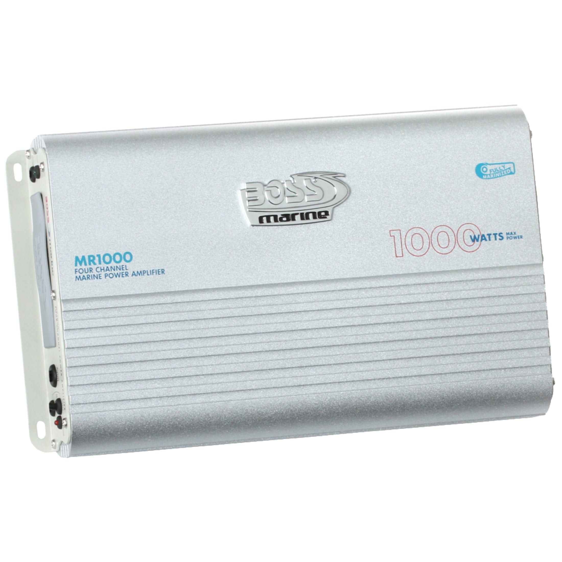BOSS Audio Systems MR1000 Marine Audio Stereo Amplifier - 1000 High Output, 4 Channel, Class A/B, 4 Ohm Stable, High/Low Level Inputs, Mosfet, Bridgeable, Weather Resistant, Full Range, Subwoofer