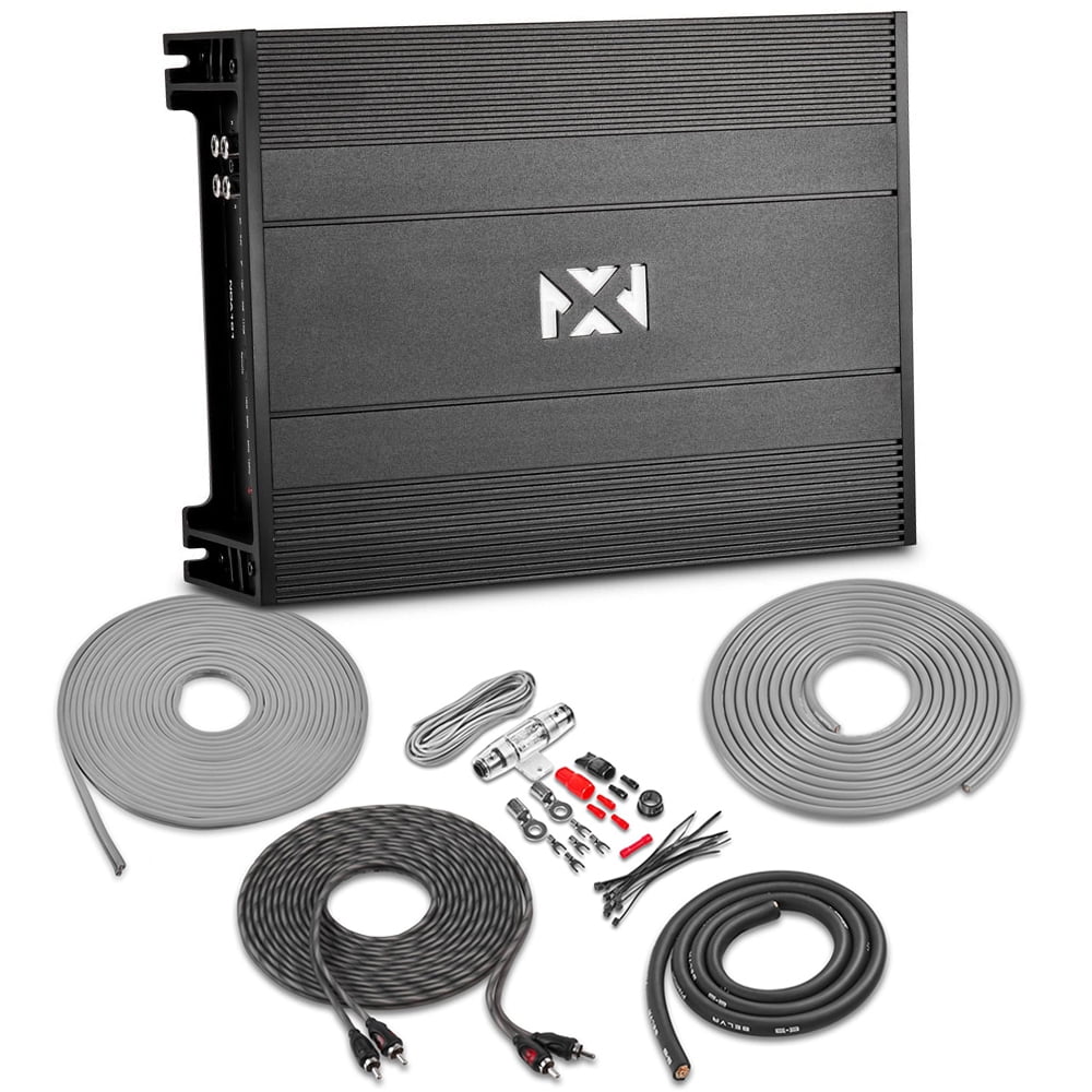 NVX NDA101 with Amplifier Wiring Kit 500W RMS 1-Ohm Stable Monoblock Amplifier Package