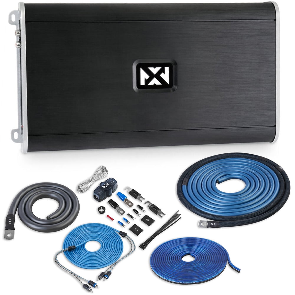 NVX VAD27001 with Amplifier Wiring Kit 2700W RMS Class D Monoblock Car/Marine/Powersports Amplifier