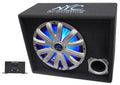 NYC Acoustics NSE12L 121200w Powered/Amplified Car Subwoofer/Sub Enclosure+LED