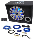 NYC Acoustics NSE12L 121200w Powered Car Subwoofer/Sub Enclosure+LED+Amp Kit