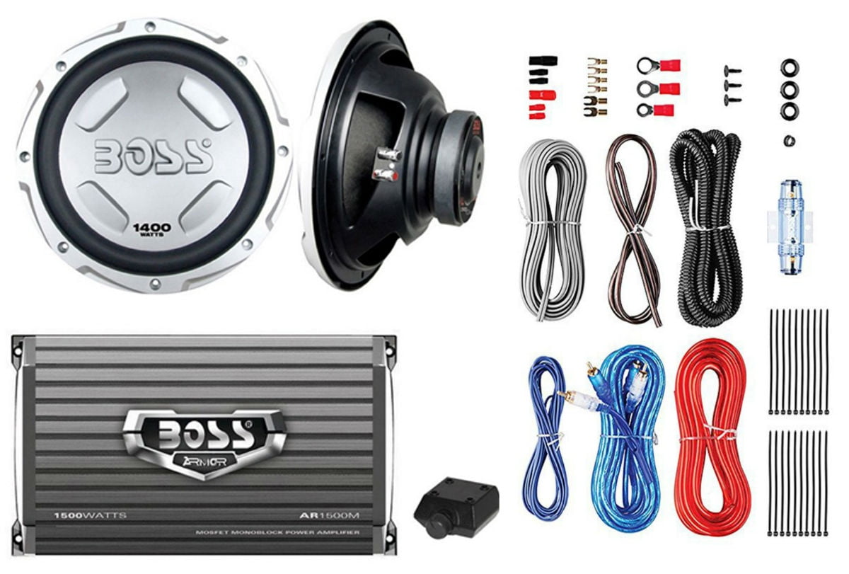 New BOSS AUDIO CX122 121400W Car Power Subwoofer Sub + Mono Amplifier+ Amp Kit