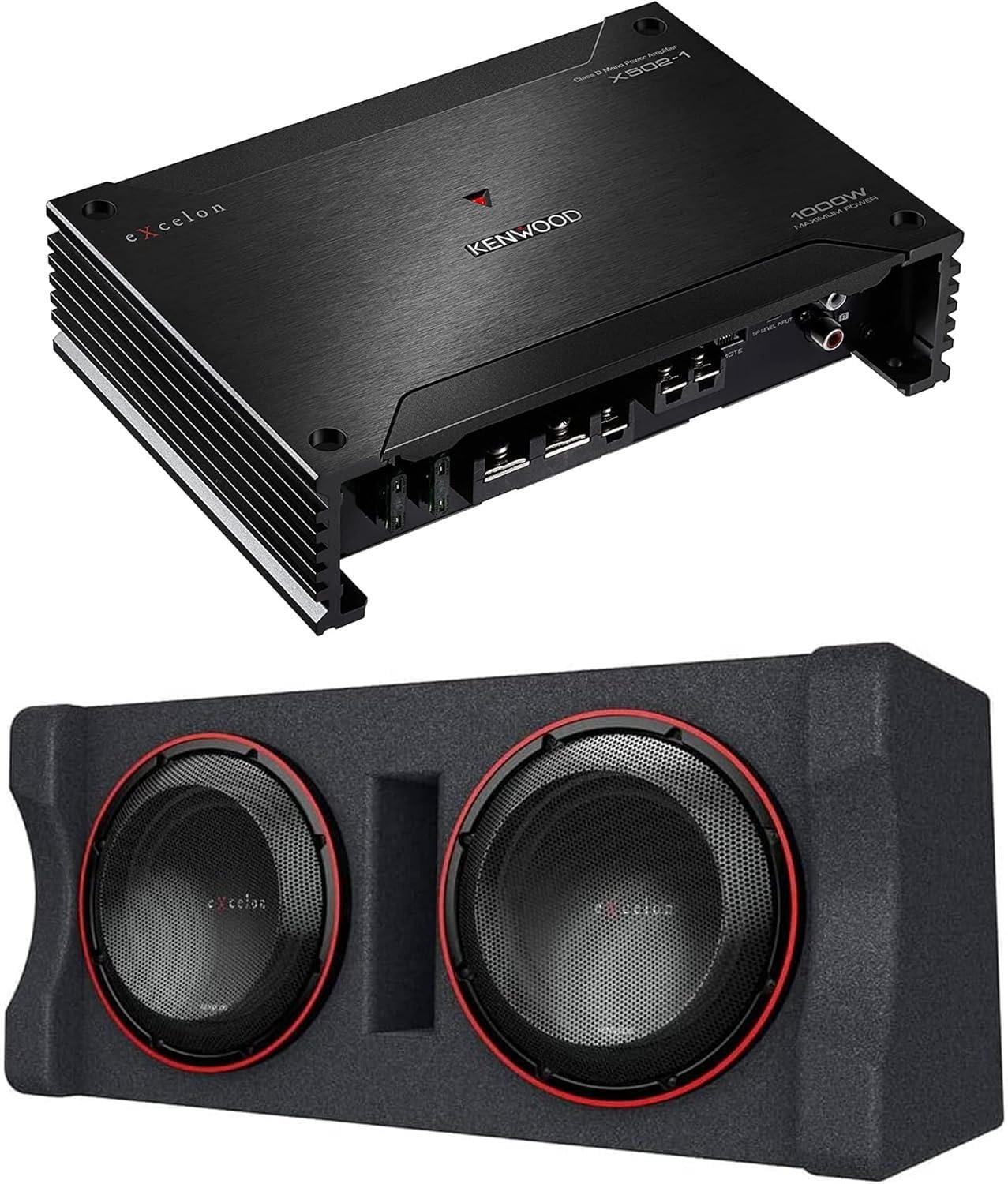 New Kenwood P-XW1221DHP Dual 12Preloaded Subwoofer Enc. and X502-1 Mono Amplifier