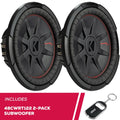 New Kicker Pair of 48CWRT122 Shallow-Mount 12Subwoofer with Dual 2-Ohm Voice Coils