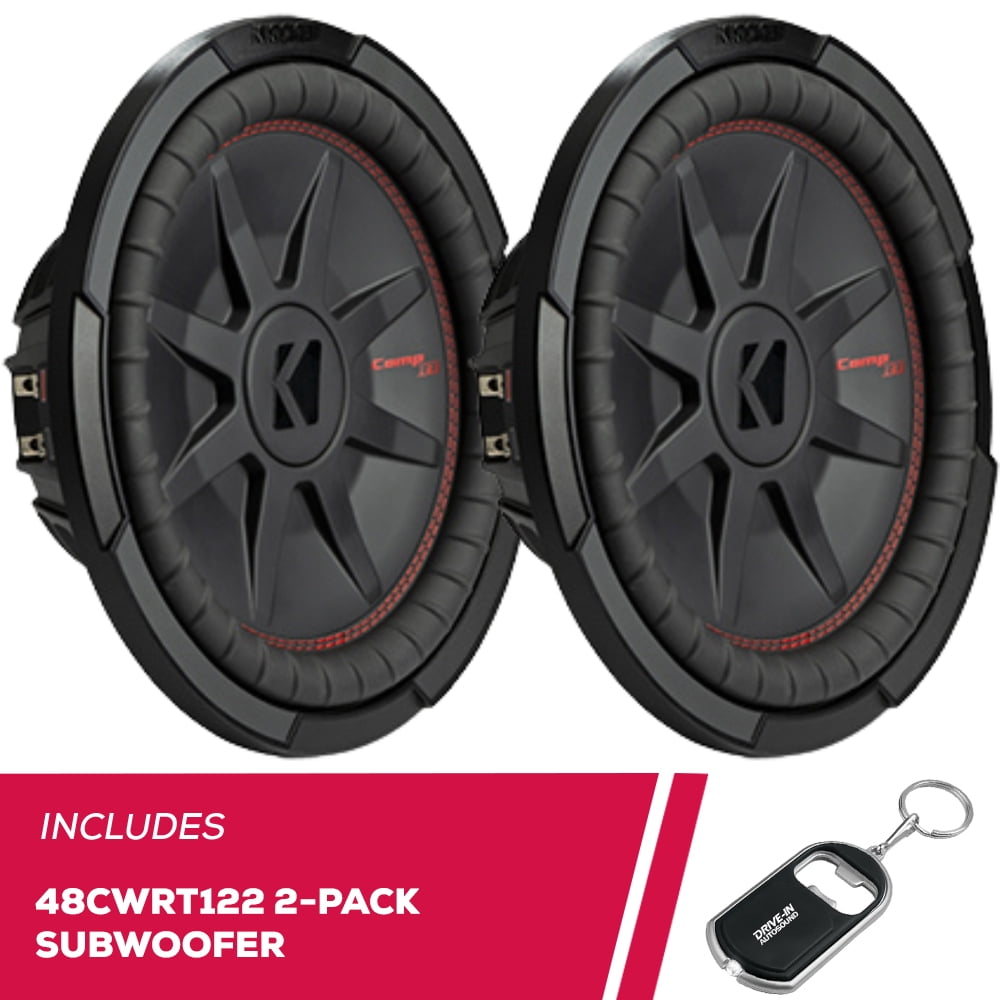 New Kicker Pair of 48CWRT122 Shallow-Mount 12Subwoofer with Dual 2-Ohm Voice Coils