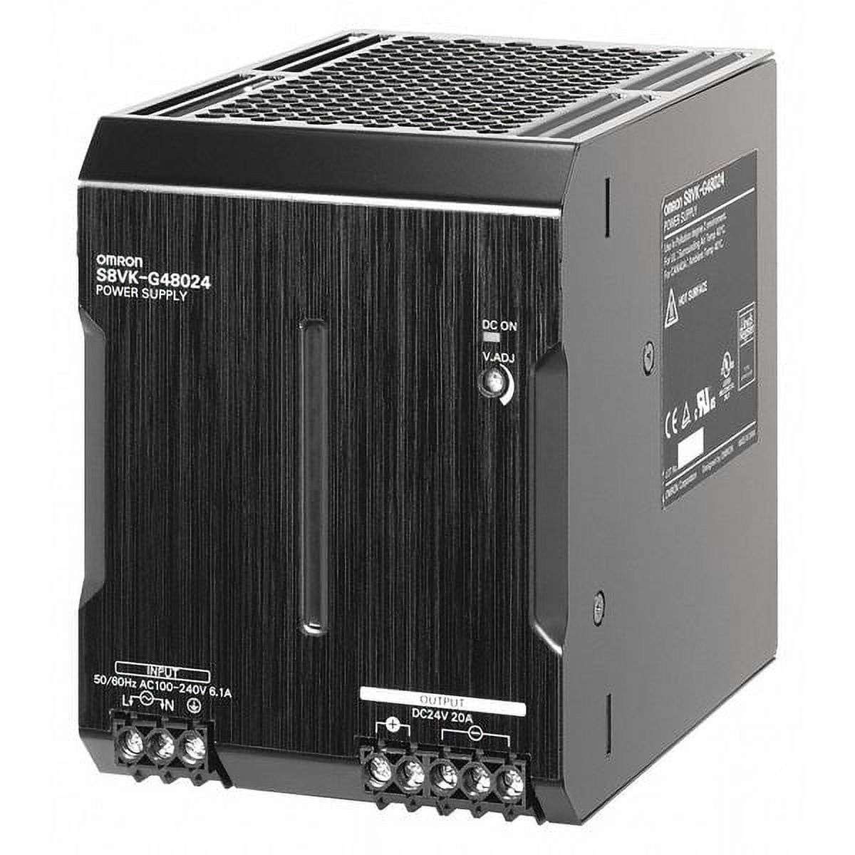 Omron DC Power Supply,24VDC,20A,50/60Hz S8VK-G48024