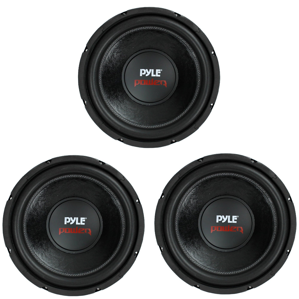 PYLE 121600W 4Ohm DVC Black Car Stereo Audio Power Subwoofer Dual Coil(3 Pack)