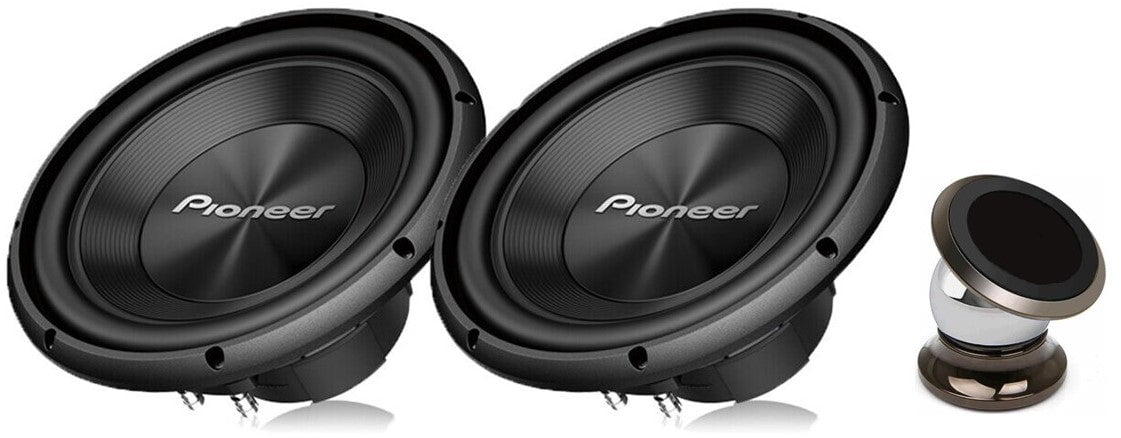Pair of Pioneer TS-A300D4 12¡± Dual 4 Ohms Voice Coil Subwoofer - 1500 Watts with Phone Holder Magnet