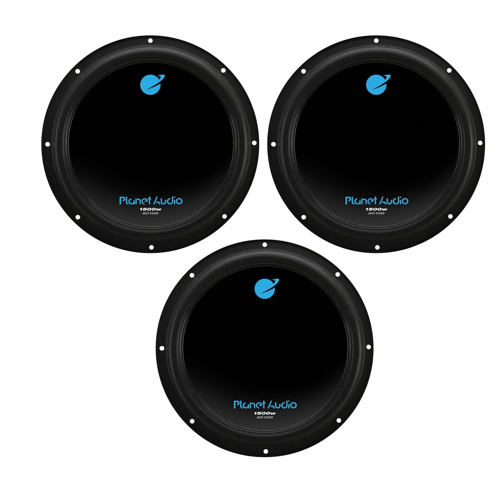 Planet Audio 101500W Dual 4 Ohm Voice Coil Car Audio Power Subwoofer (3 Pack)