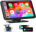 Portable Wireless CarPlay Screen for Car, 7 Inch Double Din Car Stereo for Apple CarPlay & Android Auto, Multimedia Player with Backup Camera, Mirror Link, Navigation Screen for All Vehicles C42