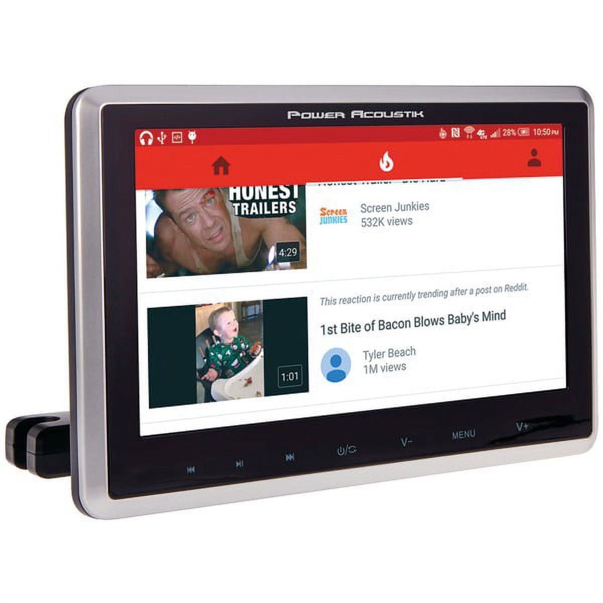 Power Acoustik 10.3-In. Universal Headrest Monitor with DVD Player, IR and FM Transmitters, and Android PhoneLink, PHD-101, PHD-101