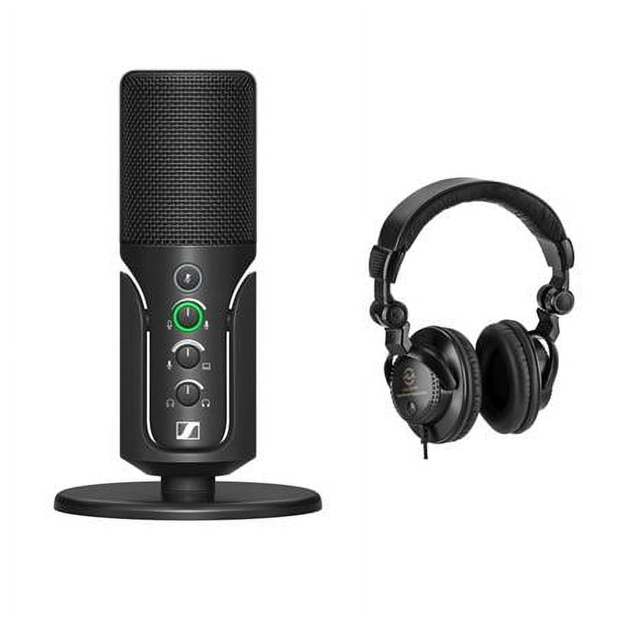 Profile Cardioid Condenser USB-C Microphone with Closed-Back Studio Monitor Headphones