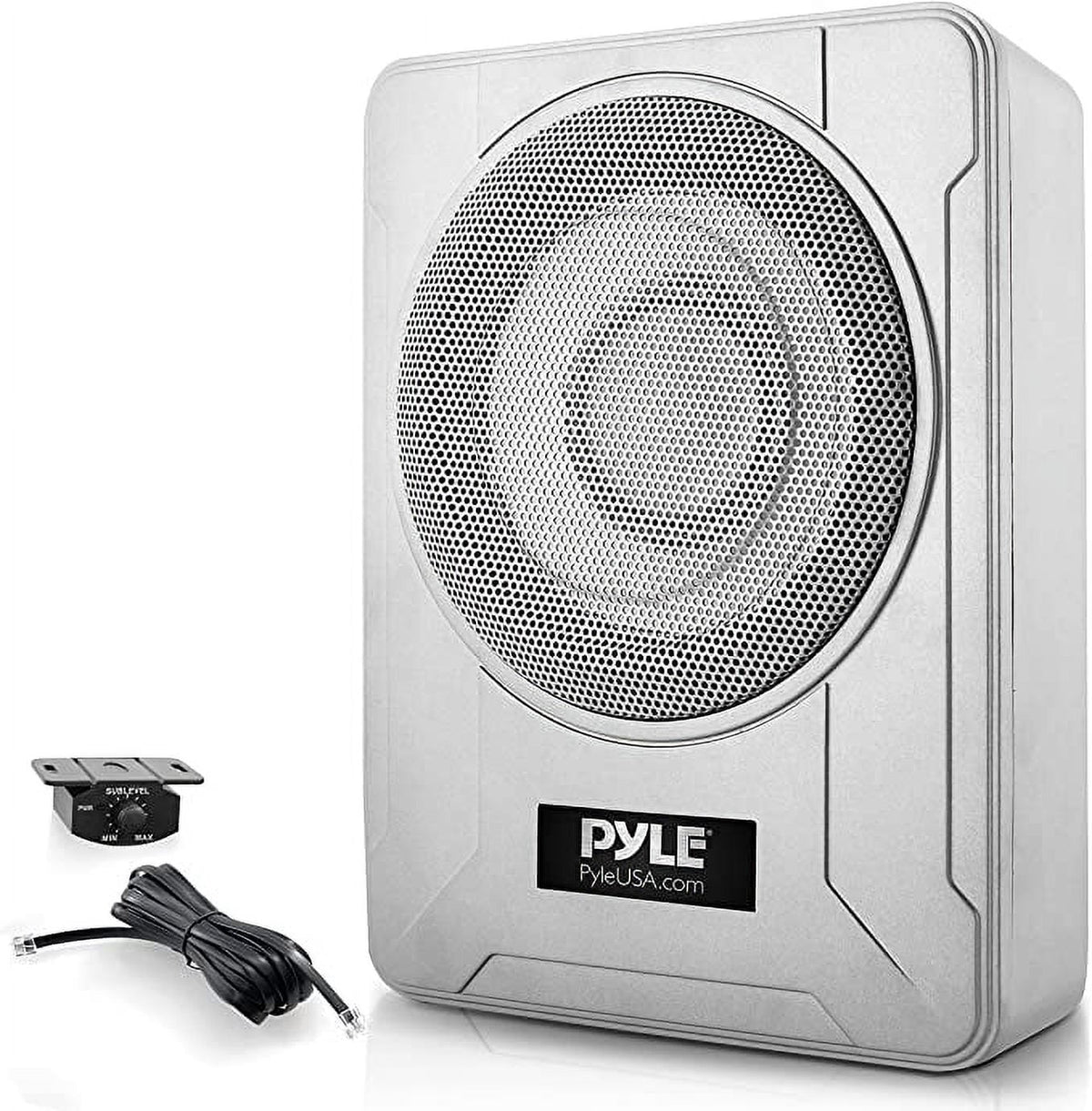 Pyle 8-Inch Low-Profile Amplified Subwoofer System - 600-Watt Compact Car Subwoofer W/ Built in Amp