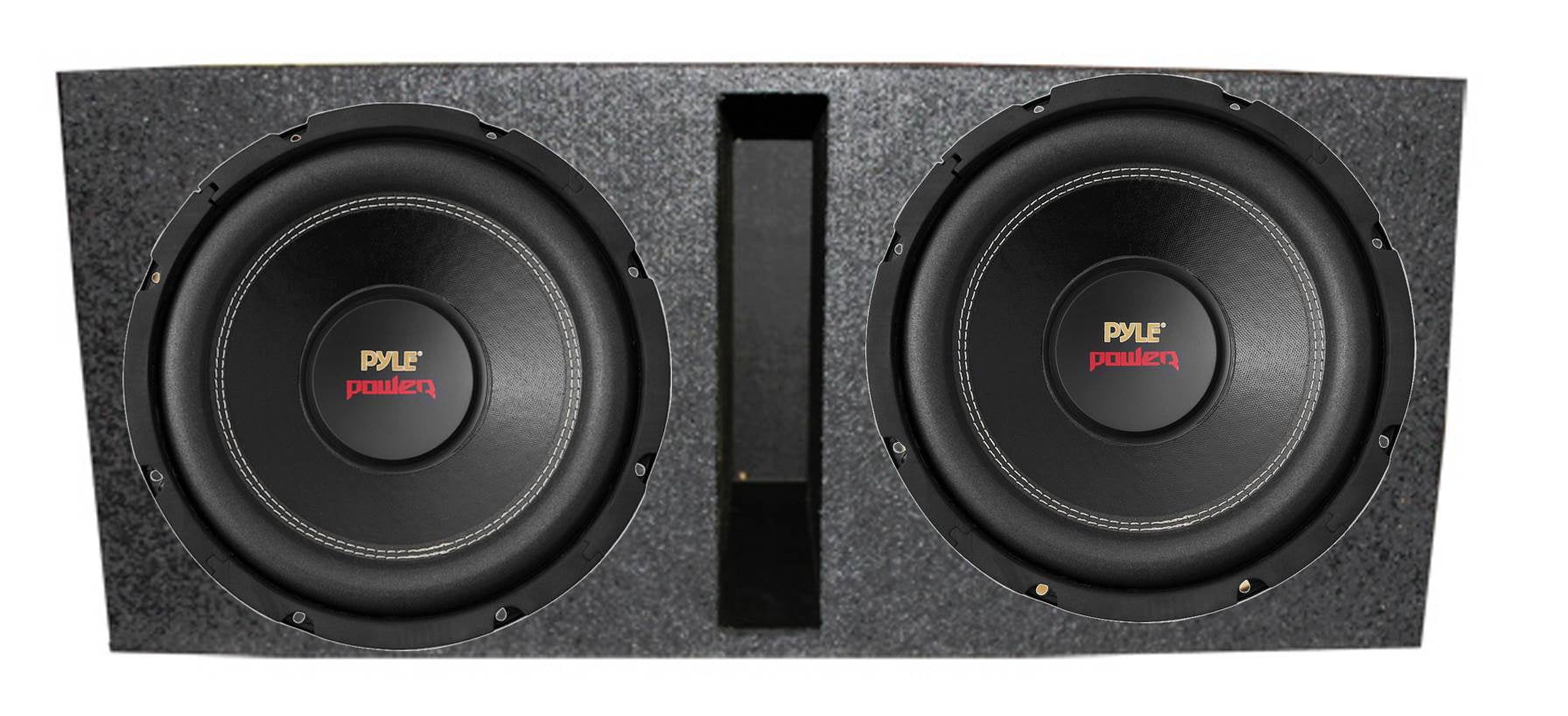 Pyle PLPW15D 152000W 4-Ohm Car Subwoofer Pair & QBASS15 Dual Ported Enclosure