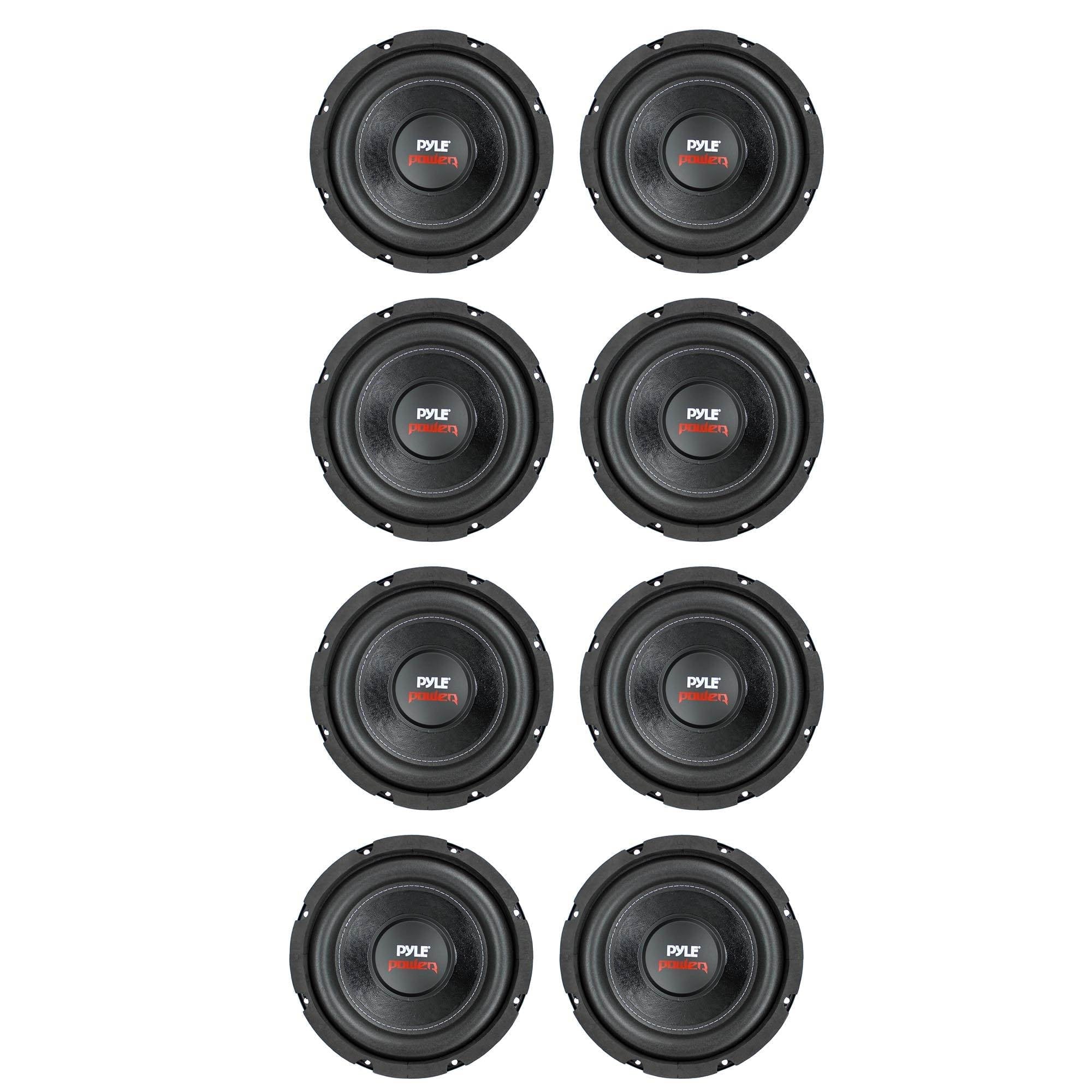 Pyle PLPW8D 8800W Car Audio Subwoofer Sub Power Woofer 4 Ohm Black (8 Pack)