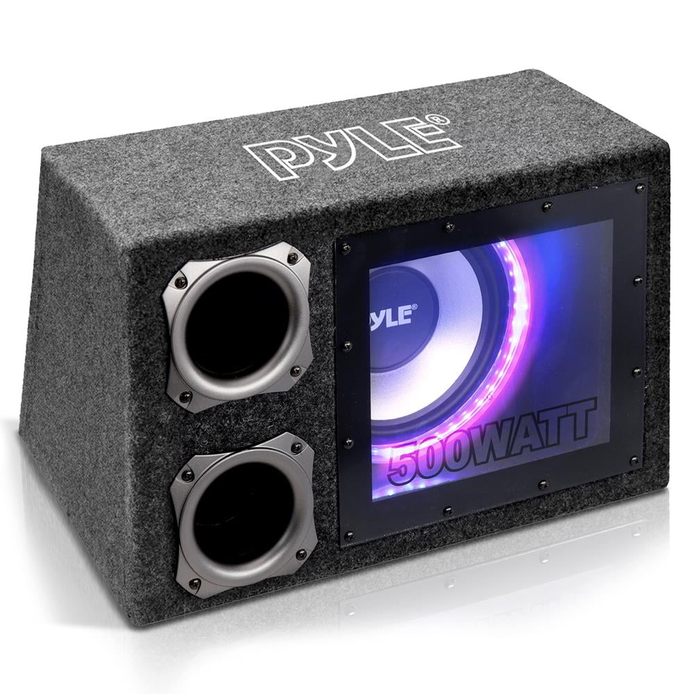 Pyle Single 10Inch Vented Subwoofer Enclosure - 500-Watt Peak Power Car Audio Sub-Woofer Speaker