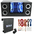 Pyramid BNPS102 101000W Dual Car Subwoofers w/ Box, 1100W Mono Amp, & Amp Kit