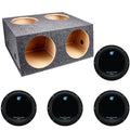 Q Power 4 Hole 12Sealed Divided Subwoofer Box & 121800W Subwoofer (4 Pack)