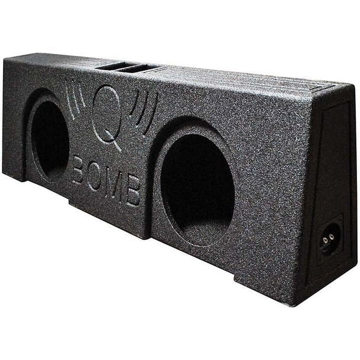 QPower QBomb Double 10 Inch Vented Subwoofer Speaker Box with Black Bed Liner