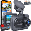 ROVE R2-4K DUAL Dash Cam Front and Rear, 2 Sensor, FREE 128GB Card Included, 5G WiFi - up to 20MB/s Fastest Download Speed with App, 4K 2160P/FHD Dash Camera for Cars, 3IPS, 24H Parking Mode C49